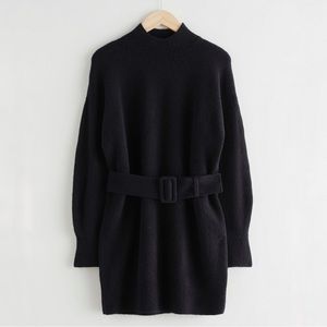 SOLD • & Other Stories • Belted Mini Knit Dress